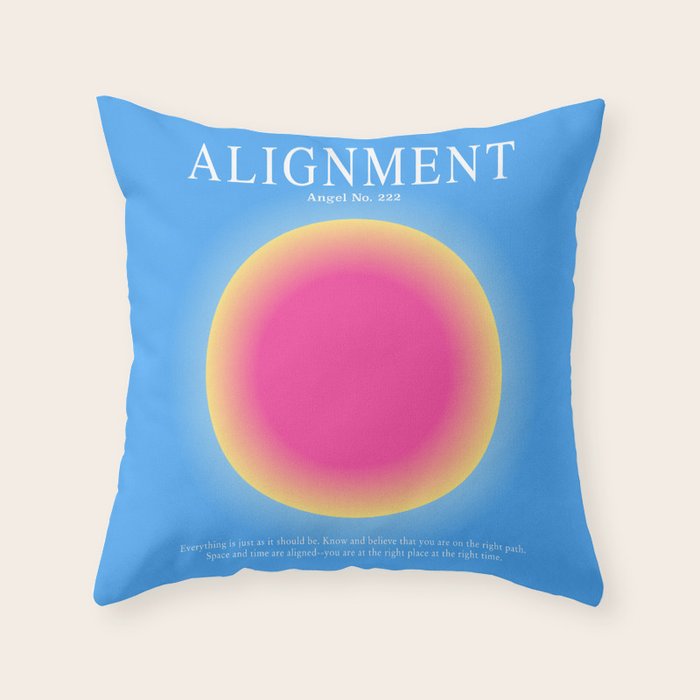 Gradient Angel Numbers: Angel Number 222 - Alignment  Throw Pillow Gallery Image 6