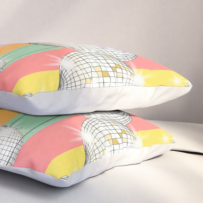 Striped Party Disco Ball muliticolor Pillow Sham Gallery Image 3