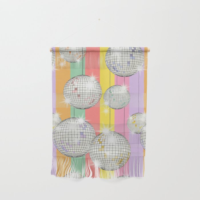 Striped Party Disco Ball muliticolor Wall Hanging Gallery Image 1