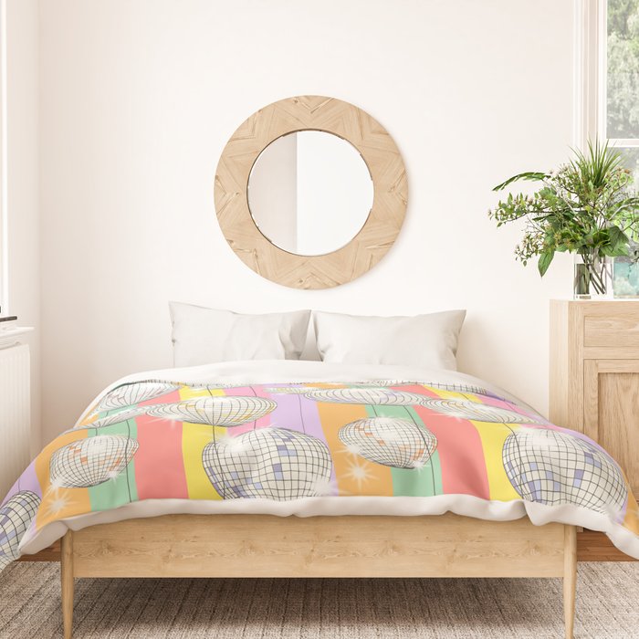 Striped Party Disco Ball muliticolor Duvet Cover Gallery Image 3