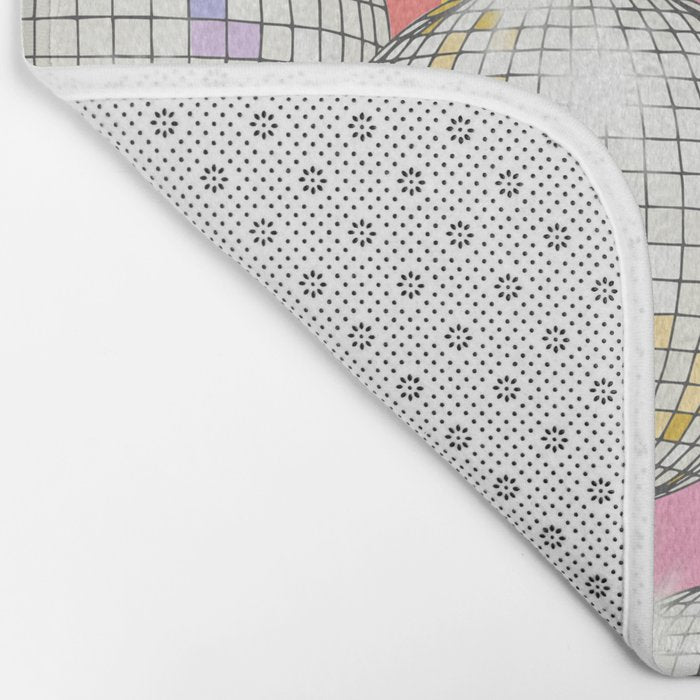 Striped Party Disco Ball muliticolor Bath Mat Gallery Image 2