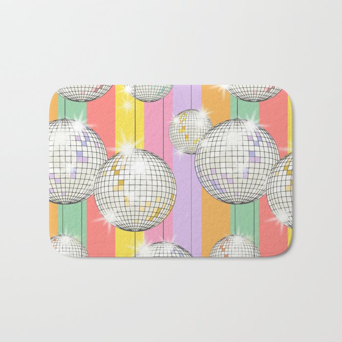Striped Party Disco Ball muliticolor Bath Mat Gallery Image 1