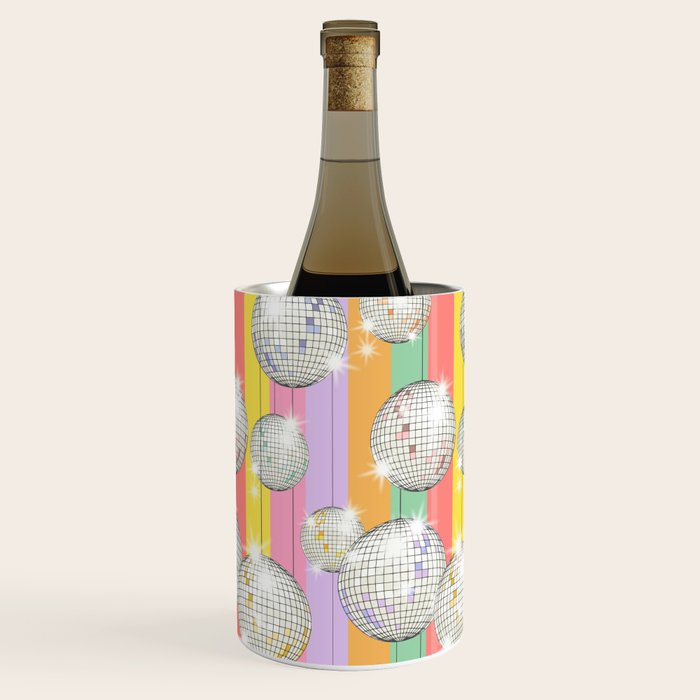 Striped Party Disco Ball muliticolor Wine Chiller Gallery Image 1