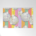 Striped Party Disco Ball muliticolor Welcome Mat Gallery Image 1