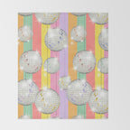 Striped Party Disco Ball muliticolor Throw Blanket Gallery Image 2