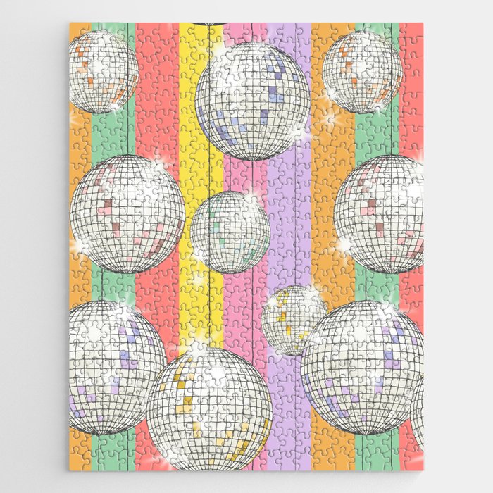 Striped Party Disco Ball muliticolor Jigsaw Puzzle Gallery Image 1