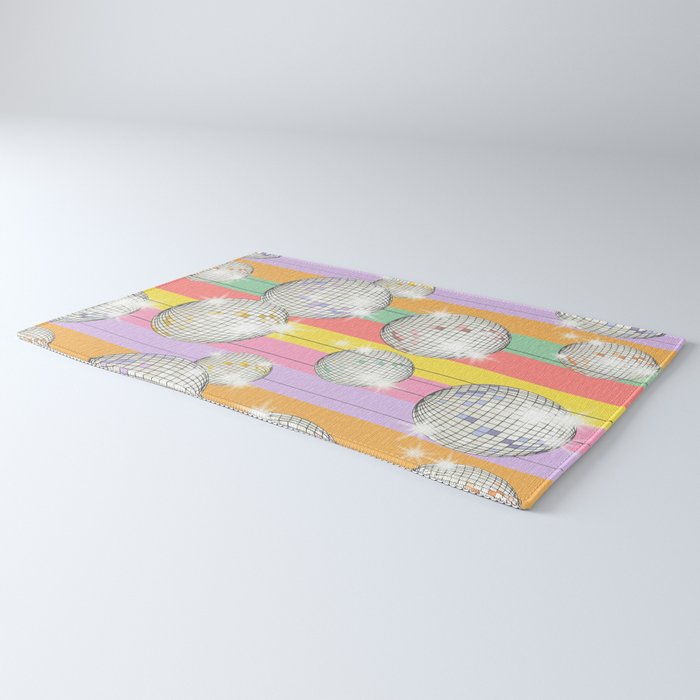 Striped Party Disco Ball muliticolor Rug Gallery Image 3