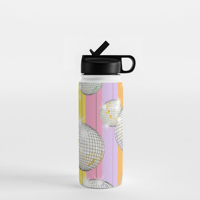 Striped Party Disco Ball muliticolor Water Bottle Gallery Image 1