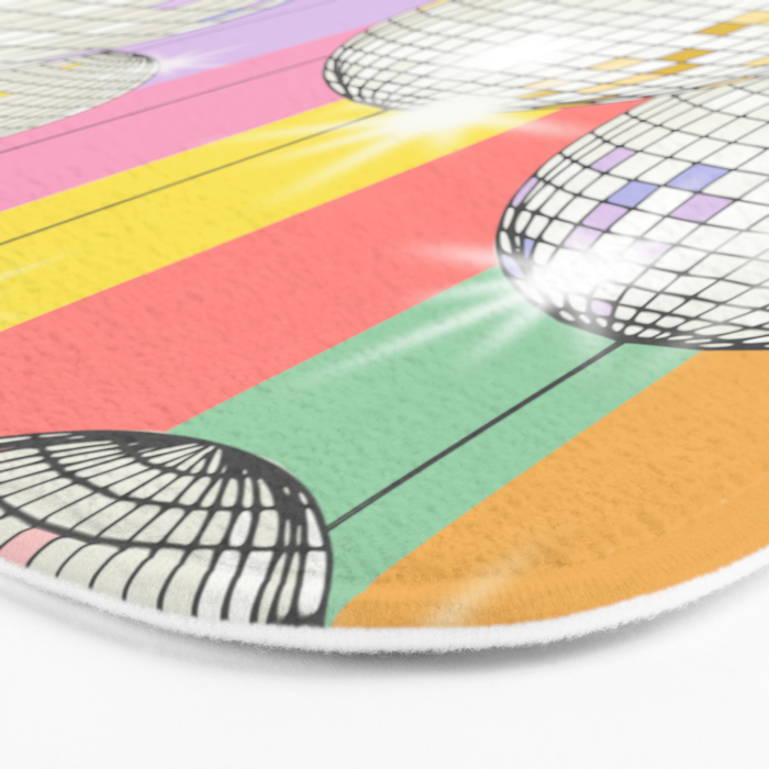 Striped Party Disco Ball muliticolor Bath Mat Gallery Image 3