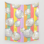 Striped Party Disco Ball muliticolor Wall Tapestry Gallery Image 4