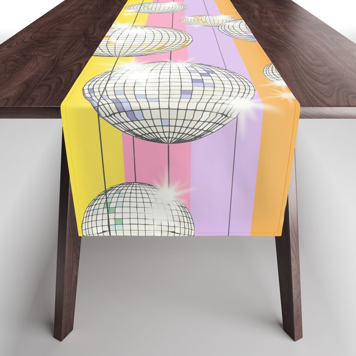 Striped Party Disco Ball muliticolor Table Runner Gallery Image 1