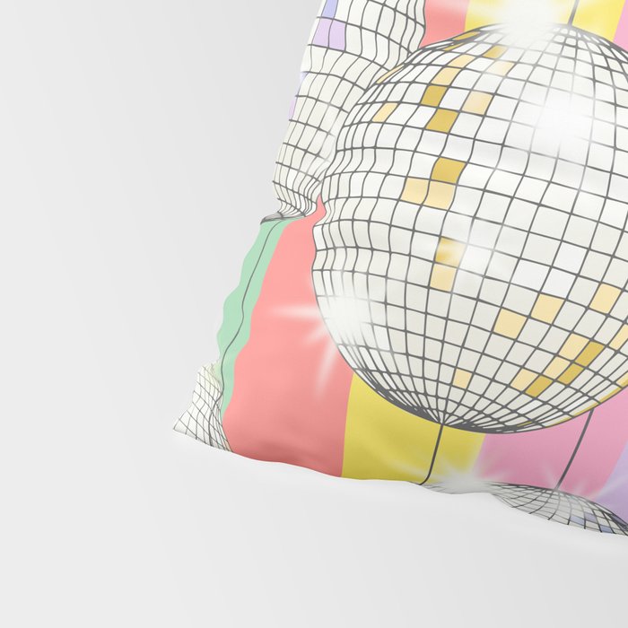 Striped Party Disco Ball muliticolor Pillow Sham Gallery Image 4