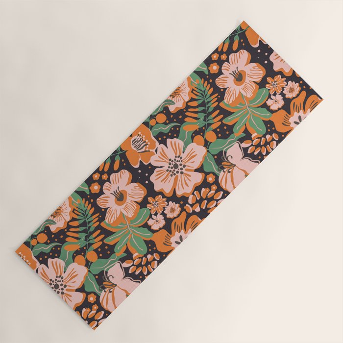 Orange flowers Yoga Mat Gallery Image 1