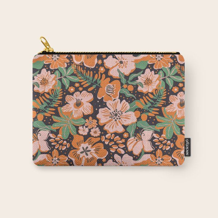 Orange flowers Carry All Pouch Gallery Image 1