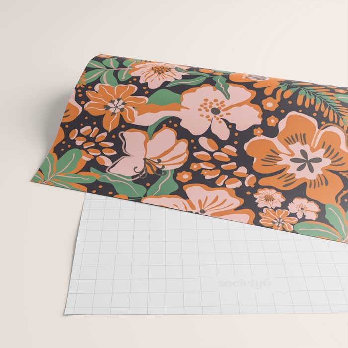 Orange flowers Wrapping Paper Gallery Image 2