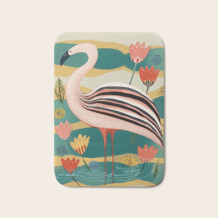 Pink Flamingo Bath Mat Gallery Image 1