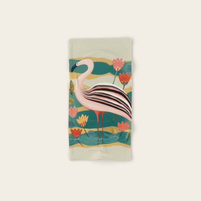 Pink Flamingo Bath Towel Gallery Image 1