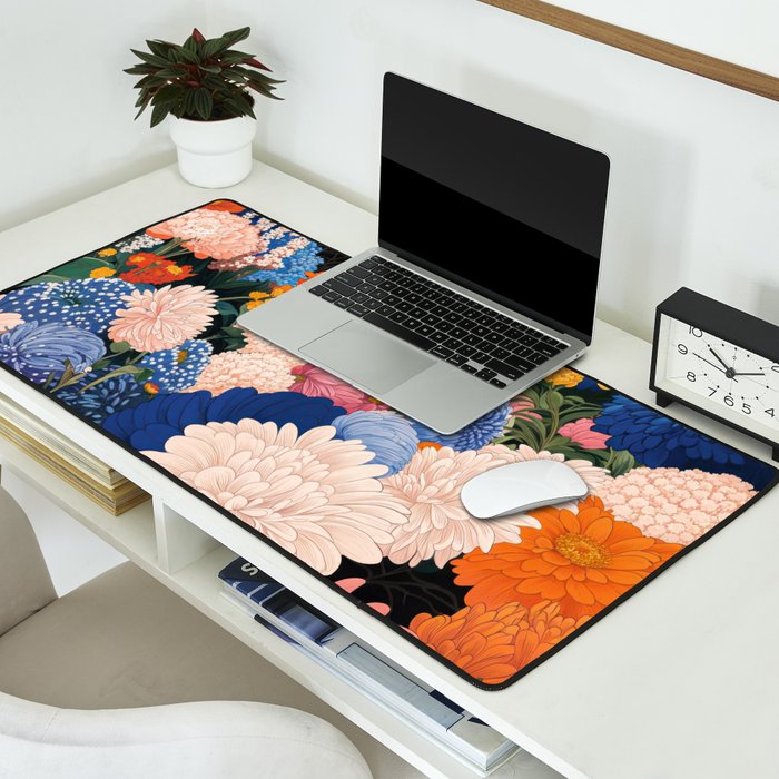 Floral Wall Art Botanical Poster Japanese Painting Maximalist Dopamine Decor Flower Print Desk Mat Gallery Image 2