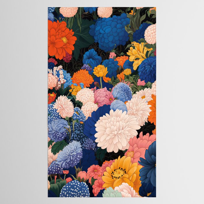 Floral Wall Art Botanical Poster Japanese Painting Maximalist Dopamine Decor Flower Print Tablecloth Gallery Image 2