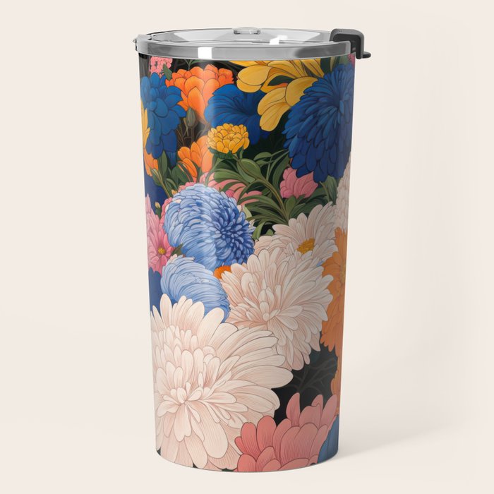 Floral Wall Art Botanical Poster Japanese Painting Maximalist Dopamine Decor Flower Print Travel Mug Gallery Image 2