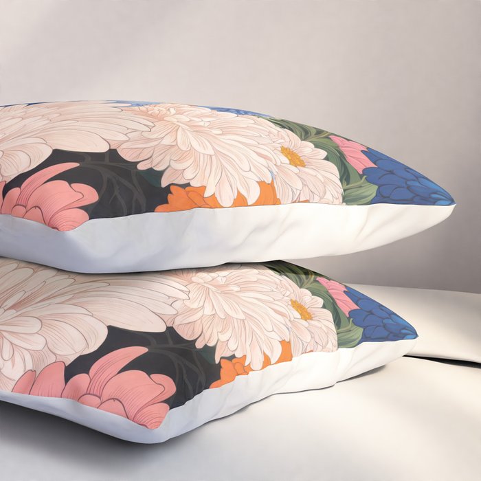 Floral Wall Art Botanical Poster Japanese Painting Maximalist Dopamine Decor Flower Print Pillow Sham Gallery Image 3