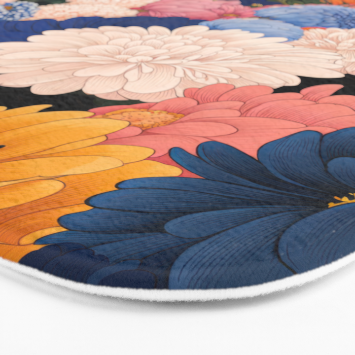 Floral Wall Art Botanical Poster Japanese Painting Maximalist Dopamine Decor Flower Print Bath Mat Gallery Image 3
