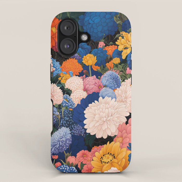 Floral Wall Art Botanical Poster Japanese Painting Maximalist Dopamine Decor Flower Print iPhone Case Gallery Image 1