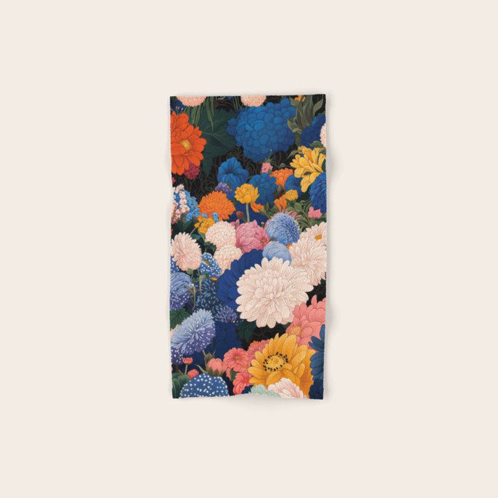 Floral Wall Art Botanical Poster Japanese Painting Maximalist Dopamine Decor Flower Print Bath Towel Gallery Image 1