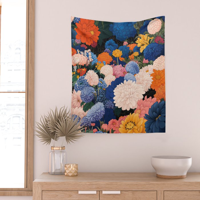 Floral Wall Art Botanical Poster Japanese Painting Maximalist Dopamine Decor Flower Print Wall Tapestry Gallery Image 2