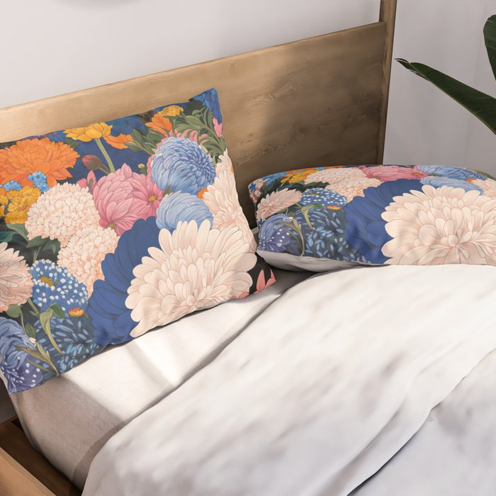 Floral Wall Art Botanical Poster Japanese Painting Maximalist Dopamine Decor Flower Print Pillow Sham Gallery Image 2
