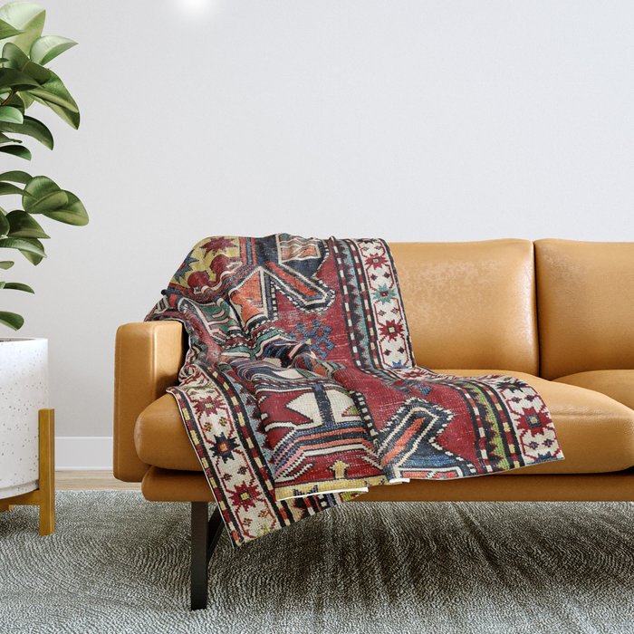 Karabagh Antique Azerbaijan South Caucasus Rug Print Throw Blanket Gallery Image 1