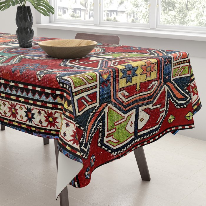 Karabagh Antique Azerbaijan South Caucasus Rug Print Tablecloth Gallery Image 3