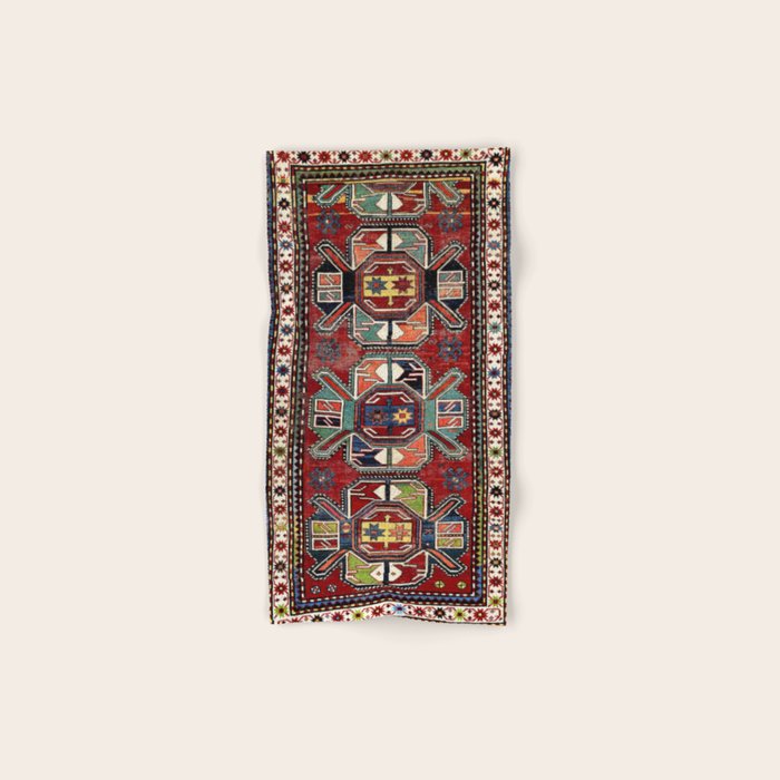 Karabagh Antique Azerbaijan South Caucasus Rug Print Bath Towel Gallery Image 1