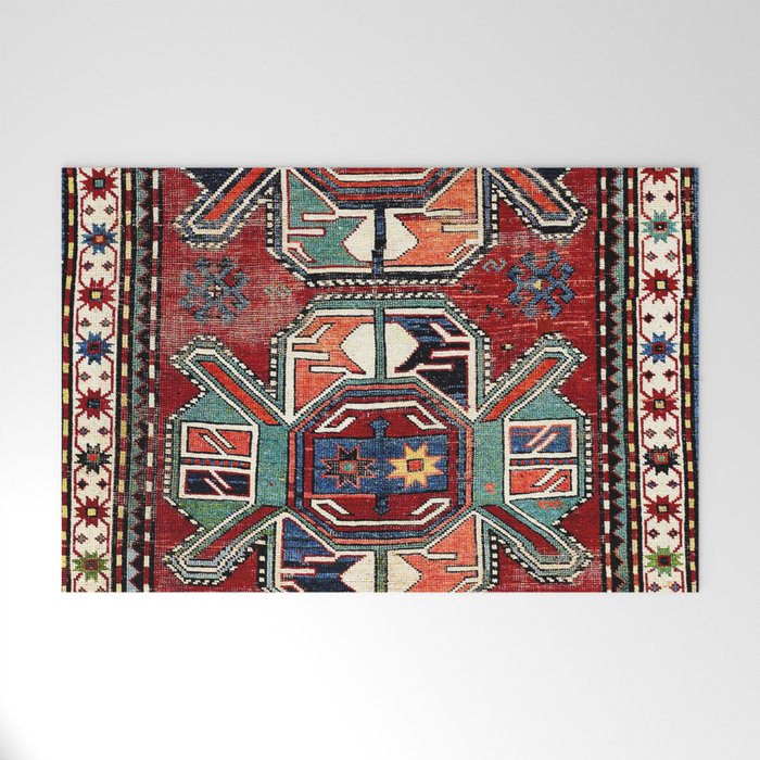 Karabagh Antique Azerbaijan South Caucasus Rug Print Welcome Mat Gallery Image 1