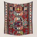 Karabagh Antique Azerbaijan South Caucasus Rug Print Wall Tapestry Gallery Image 4