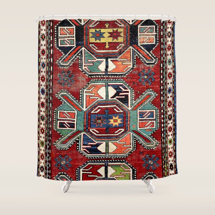 Karabagh Antique Azerbaijan South Caucasus Rug Print Shower Curtain Gallery Image 1