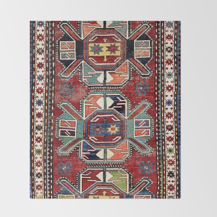 Karabagh Antique Azerbaijan South Caucasus Rug Print Throw Blanket Gallery Image 2