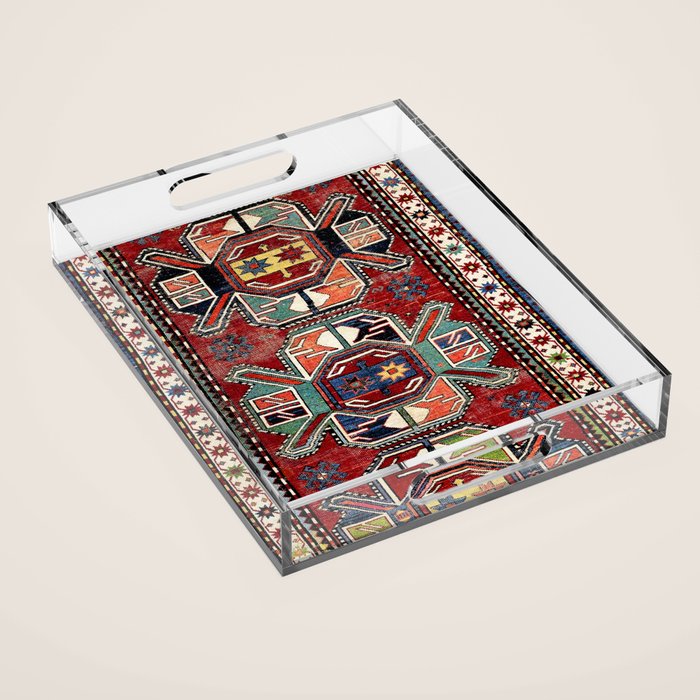 Karabagh Antique Azerbaijan South Caucasus Rug Print Acrylic Tray Gallery Image 1