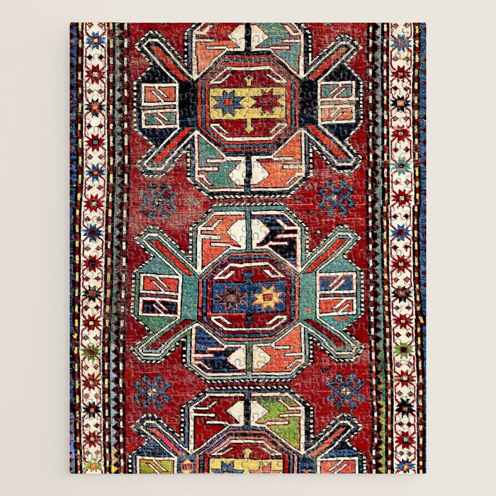 Karabagh Antique Azerbaijan South Caucasus Rug Print Jigsaw Puzzle Gallery Image 1