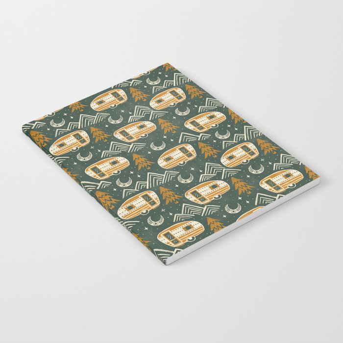 Little Camper - forest green and gold Notebook Gallery Image 2