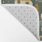 Little Camper - forest green and gold Bath Mat Gallery Image 2