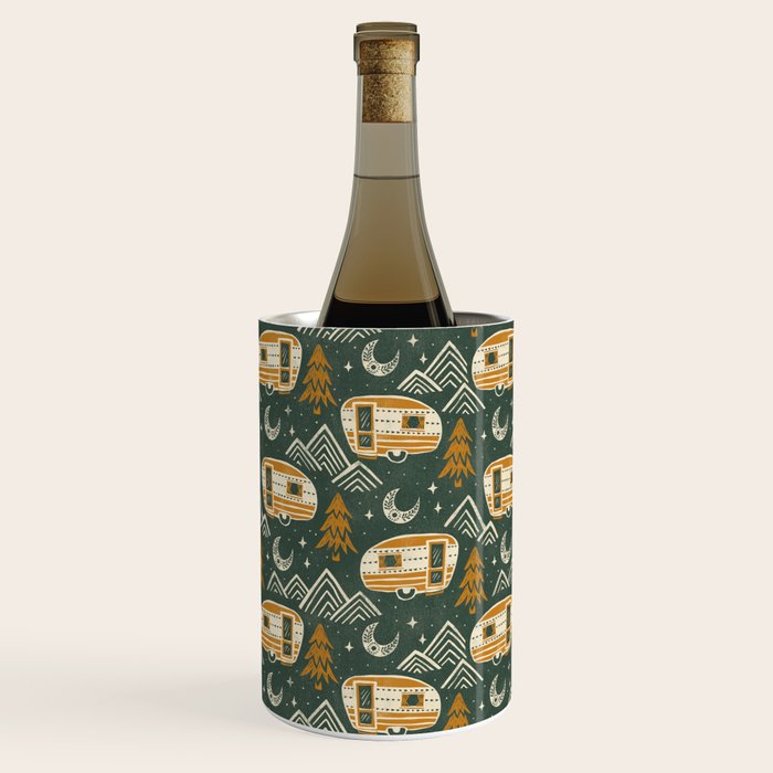 Little Camper - forest green and gold Wine Chiller Gallery Image 3