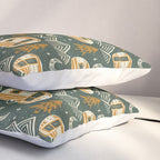 Little Camper - forest green and gold Pillow Sham Gallery Image 3