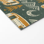 Little Camper - forest green and gold Welcome Mat Gallery Image 2
