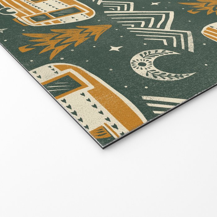 Little Camper - forest green and gold Welcome Mat Gallery Image 2