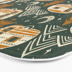 Little Camper - forest green and gold Bath Mat Gallery Image 3