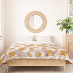 Bunnies & Blooms - Mauve & Ochre Palette Duvet Cover Gallery Image 3