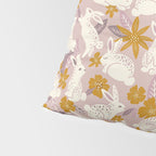 Bunnies & Blooms - Mauve & Ochre Palette Pillow Sham Gallery Image 4