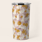 Bunnies & Blooms - Mauve & Ochre Palette Travel Mug Gallery Image 1