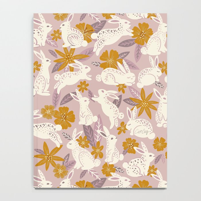 Bunnies & Blooms - Mauve & Ochre Palette Notebook Gallery Image 4